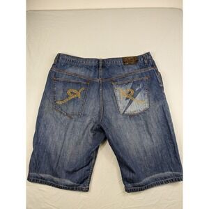 Rocawear Shorts Men 42 Blue Jean Denim Baggy Hip Hop Skate Vintage Y2k 03B77